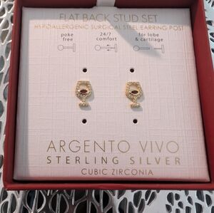 Argento Vivo Gold and Silver Cubic Zirconia Earrings